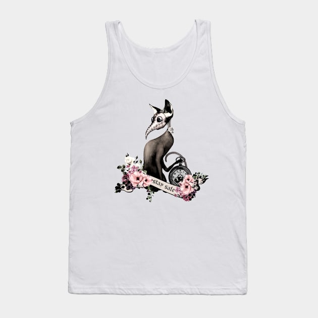 Cat Doctor Say  "stay safe" vintage style Tank Top by Collagedream